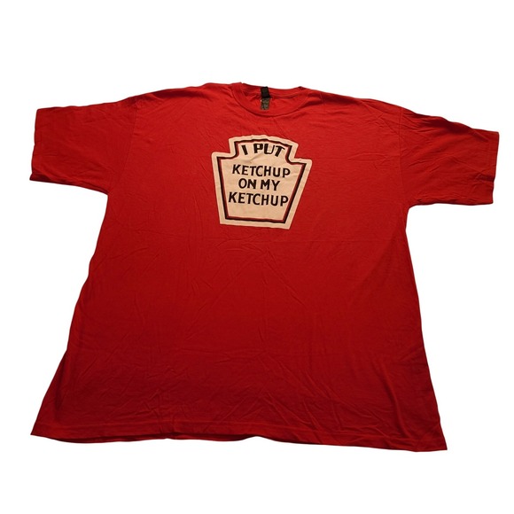 M&O Gold Other - M&O Gold Men's XXL Red I Put Ketchup On My Ketchup Graphic TShirt Funny Food Tee